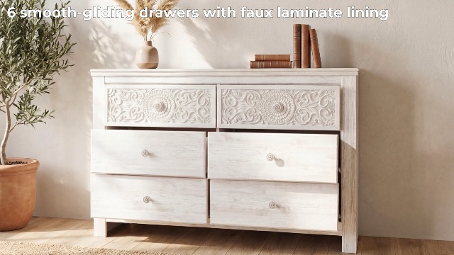 Amazon.com: Signature Design by Ashley Paxberry Boho 6 Drawer